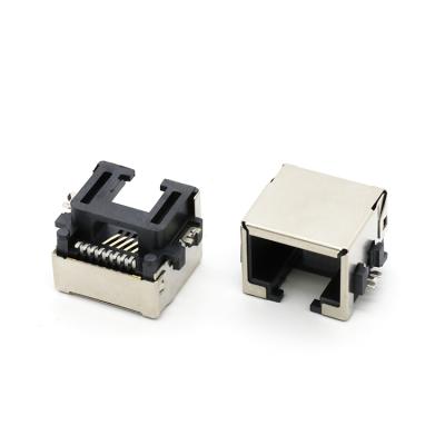 China Horizontal Outdoor Header Connector Accepting PCB Mount RJ45 8P8C Jacks With Shield for sale