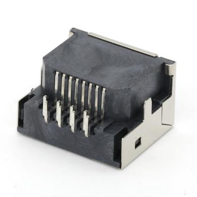 China PCB Reverse 8Pin 8P8C Socket Connector Female DIP Type for sale