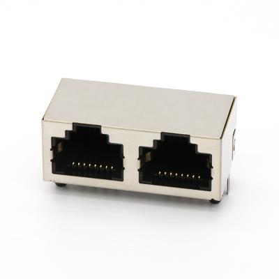 China PCB Ethernet Connector Socket Female DIP Type 16 Pin Reverse RJ45 8P8C, H=5.33 for sale