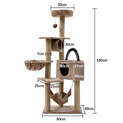 China Sustainable Multilevel Cat Tree Condo With Sisal Lined Posts Perches Houses Swing And Baskets Cat Tower Furniture For Kitty Activity for sale