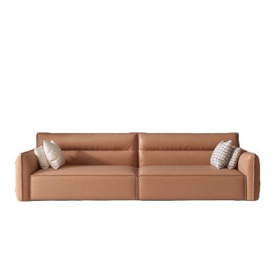 China wholesaleHot Extendable Luxury Hotel Modern Straight Leather Sofa Home for sale