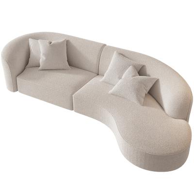 China Modular Soft Modern Simple Round Couch Sofa Minimalist Special Shaped Cashmere White Sofa Designs Luxury Sofa for sale