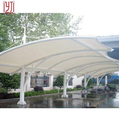 China Parking Woven Fabric P 2/2 Car Shade Canopies Membrane Structure , Car Racing Workshop for sale