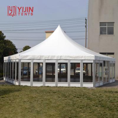 China Wedding 8m PVC Hexagon Party Wedding Marquee Tent Without Center Pole, Hexagonal Structures Tent Roof For Outdoor Event for sale