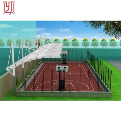 China Woven Fabric P 2/2 Sunshade Membrane Structure Building Tensile Steel Basketball Court for sale