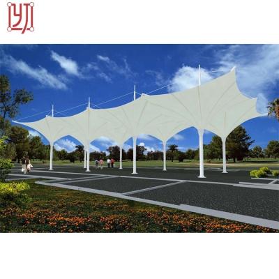 China Large Woven Fabric P 2/2 Stretch Tensile Fabric Landscape Cast Architectural Membrane Structure for sale