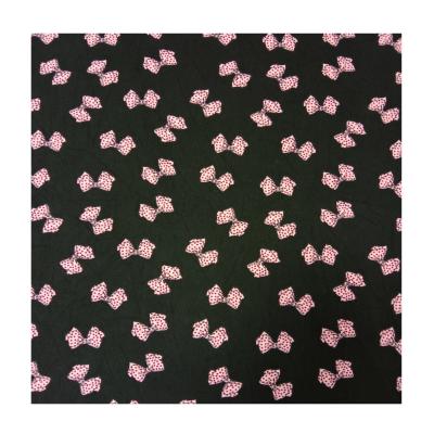 China DBP factory direct stretch POP pink bow fabric printing double brushed poly knitted tank top fabric for pajamas for sale