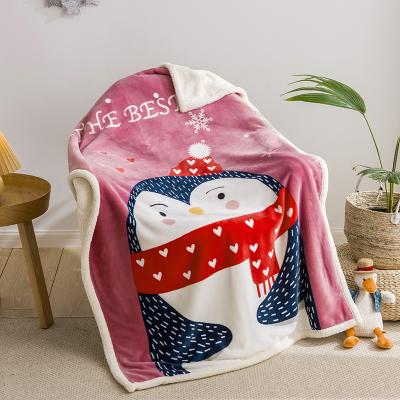 China Folded Baby Wrapping Blanket Cute Baby Lamb Double Weighted Nap Blanket Blanket for sale