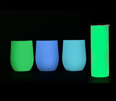 China 12 oz Factory Viable Wholesale Fluorescent Luminescent Paint Vacuum Bright Glow In The Dark Tumbler For Wine Sublimation for sale