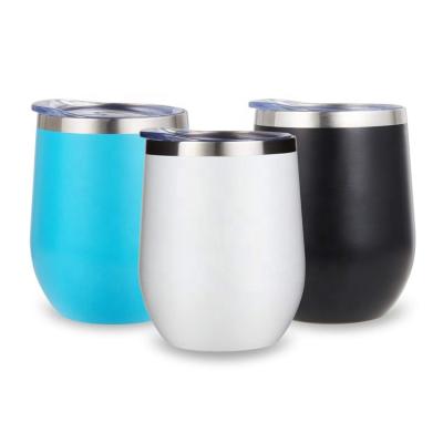 China Wholesale 12Oz Stainless Steel Sublimation Wine Glass Viable Insulated Tumbler With Lid for sale