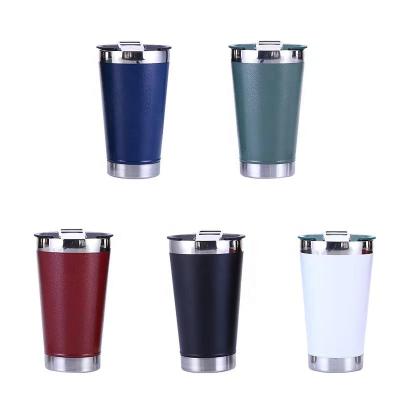 China 16 Onz Vacuum Viable Creative Japanese Green Gradient Cooling 304 Stainless Steel Double Pint Mug Tumblers Insulated Beer Mugs for sale