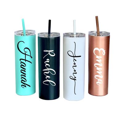 China Viable Amazon Buyer Choice Factory Custom Bridesmaid Tumbler Insulated Wine Tumblers With Straws for sale