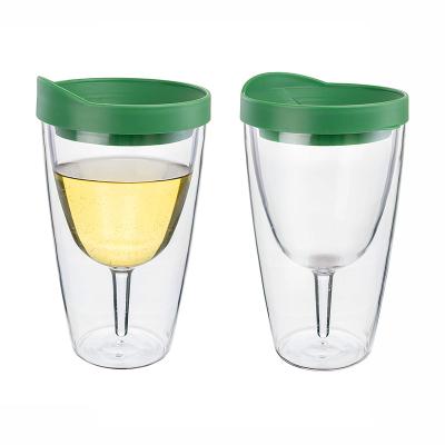 China DOUBLE WALL 10OZ 16OZ Double Wall Insulated Plastic Acrylic Wine Tumbler for sale