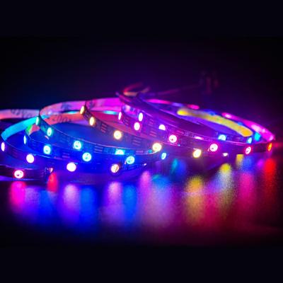 China Bar And Patterns Decoration 5v Individually Accessible Smart Dream Full Color PCB 60leds/m Ws2812b Ws2812 Full Color 4mm Wide Pixel Led Strip Light Bar for sale