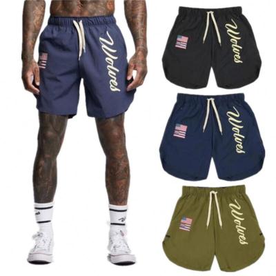 China Anti-Wrinkle Fashion Men's Causal Shorts USA UK Style Polyester Sporty Mens Shorts Streetwear Fitness Shorts for sale