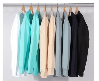 China Hot Sales 250g Spring&Summer Anti-wrinkle Custom 100% Cotton Long Sleeve T-shirt Men Long Sleeve T-shirts Women for sale