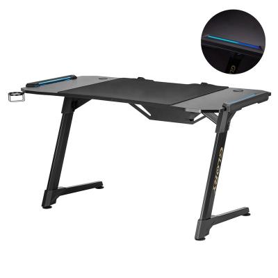 China Multicolor ARES WING Original Design Pro Gaming RGB Lights Table PC Desk with RGB Lights Morden Computer Gaming Desk Wholesale Table for sale