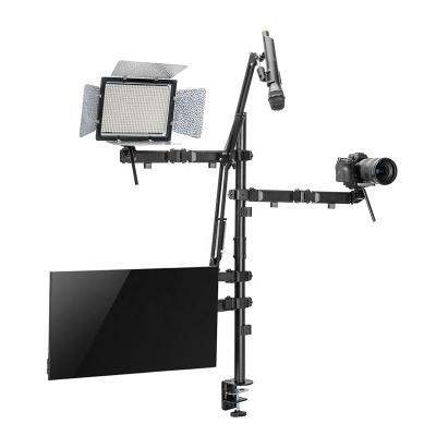 China ARES LIVE WING Single Monitor All In One Studio Installed Live Streaming Desk Mount Microphone Desktop Arm for sale