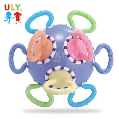 China Made of Silicone Ball Baby Rattle Toys Natural Rubber Baby Rattle Infant Gift Flexible Teething Set Silicone Baby Toys for sale