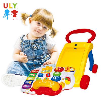 China Plastic Baby Learning Walker Toys Musical Cart New Model Baby Educational Walker Learning Toy Push Phone for sale