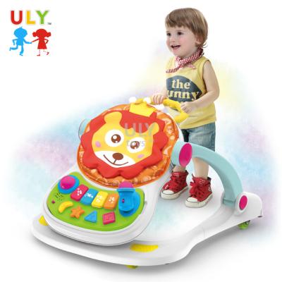 China Tasteless 4 in 1 Baby Walker Folding Baby Dining Table Jumper Baby Walker Infant Study Walking Seat for sale