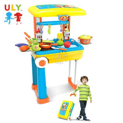 China 2020Pretend Play Plastic Children Toy Set Kitchenware Suitcase Toy Cooking Kitchen Toy for sale