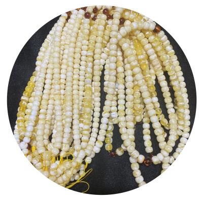 China High Grade 108 Natural White Baltic Amber White Amber Bracelet Outlet Factory Muslim Prayer Beads for sale