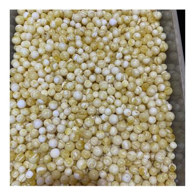 China High Quality Russian Amber Polishing White Beads Diameter 10-14mm Porcelain White Natural Baltic Amber Tiger Beads for sale