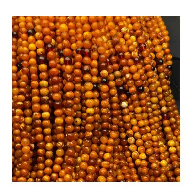 China Exquisite Polishing Russian Amber Factory Outlet Natural Baltic European Amber 6-8mm Old Muslim Beads Is Super Cheap for sale