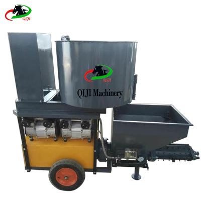 China Gypsum Screw Cement Small Mortar Machine Automatic Spray Mixing Spray Machine With Mixing Barrel for sale