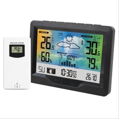 China Door& Indoor Professional Automatic Digital Thermometer Hygrometer Wireless Weather Station for sale