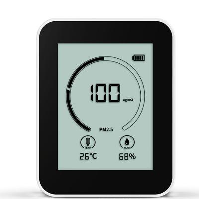 China Hot 2022 ABS Air Quality Monitor for Indoor and Outdoor USA PM2.5 Temperature and Air Humidity Dust Particles Detector for sale