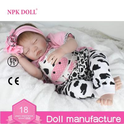 China Cartoon Toy Cute Doll Custom made vinyl dolls factory direct sale 22 inch bebe doll silicone bonecas sleeping girl reborn for sale