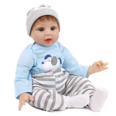 China Cartoon Toy 22 Inch Realistic Newborn Babies Baby Dolls Silicone Boy Doll Soft Handmade Toys Reborn Kids Toys for sale