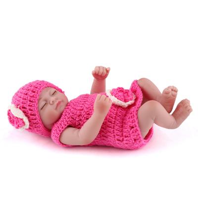 China Cute Changeable Dressing DOLL 10 Inch Preemie Newborn Baby Doll Sale Pink Dress Pretty Lovely Silicone Vinyl Warm Soft Touch Real for sale