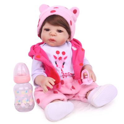 China 18 Inch Full Body Silicone Baby Dolls Handmade Reborn Bebe Reborn Girl Can Get Wet Giraffe Dolls Vinyl Soft Body for sale