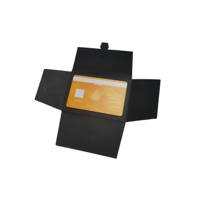 China Fashion design luxury new black paper small card envelope printing logos white or gold without glue for sale