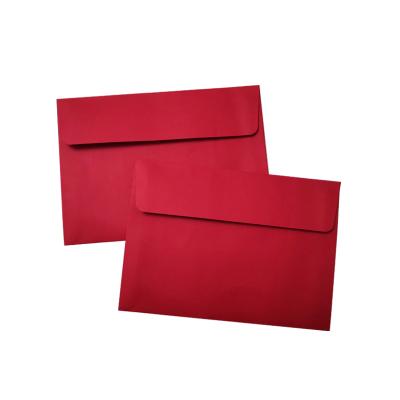 China Custom Red Business Envelope Factory Manufacture Pocket Envelope 120g Paper Directly Printed 220*110mm for sale