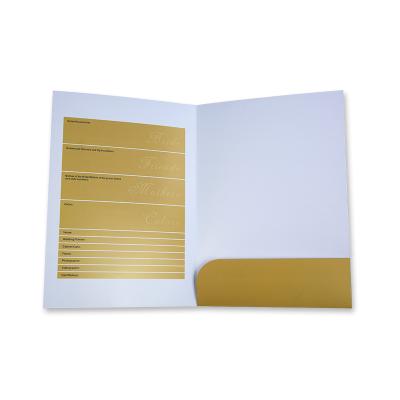 China Luxury Embossing A4 Paper File Presentation Custom Place Document Printing Folder With Pocket for sale