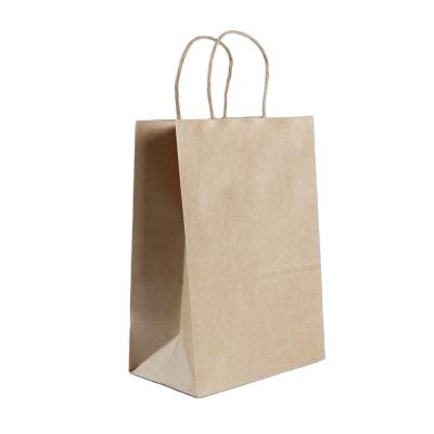 China New popular durable custom size design kraft paper handle bags with logo printing for sale