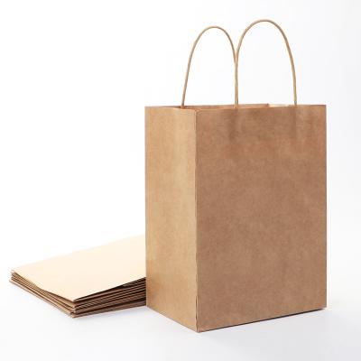 China Recyclable Recyclable Kraft Paper Bag With Your Own Logo Custom Shopping Paper Bag With Handle for sale