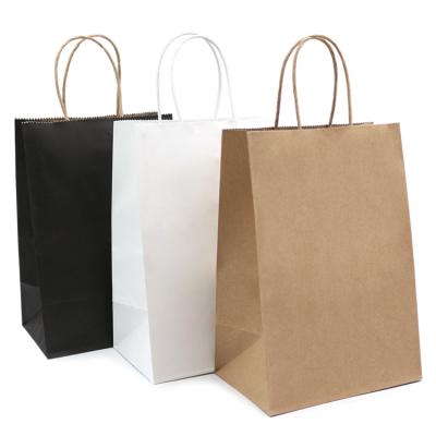 China Recycled Materials Wholesale Brown Kraft Paper Shopping Bags With Handle Gift Twisted Paper Paper Bag for sale