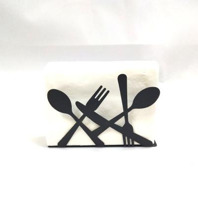 China Modern Widely Used Decorative Iron Knives And Forks Rack Napkin Nordic Paper Holder for sale