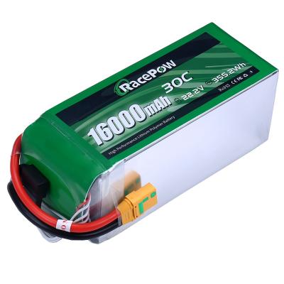 China Agriculture Drone RacePow RC Lipo Battery 16000mAh 30C 22.2V Rechargeable Batteries For Agriculture Drone UVA for sale