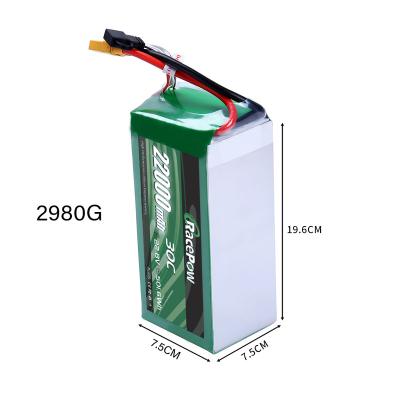 China Drone UAV RacePow high capacity rc agricultural spraying car battery packs OEM 6S1P 22.8V 22000mAh 30C rc lipo battery for Quadcopter agriculture jet drone for sale