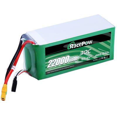 China RacePow 10000mAH 12000mAh 16000mAh 22000mAh 22.2V 6S1P 30C LiPo Drone Agricultural UAV Spray Battery with AS150 +XT150 Plug for Drone UAV for sale