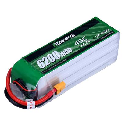 China RC Airplane 6200mAh 45C 22.2V 6S Remote Control Batteries Li Ion Polymer Battery Pack for RC Airplane Drone Lipo Battery for sale