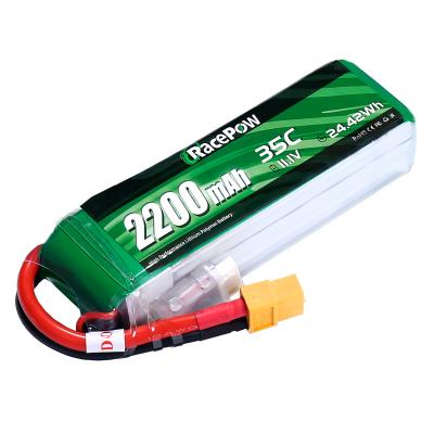 China Safety RacePow lipo rc battery packs 11.1V 2200mah 35C RC Lipo Battery with T XT60 XT30 OEM connector for helicopter airplane for sale