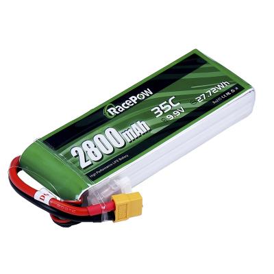 China RC Truck Airplane FPV Helicopter RacePow Lifepo4 Battery 2800mAh 9.9V 35C 3S Graphene Battery Pack with XT60 Plug for RC Truck Airplane FPV Helicopter for sale