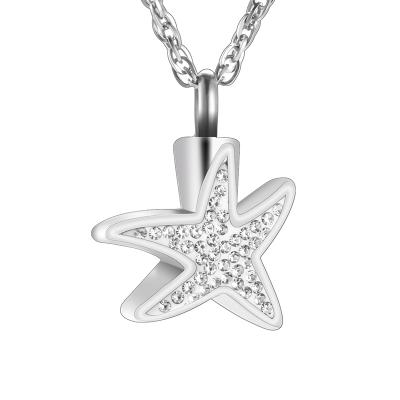 China skin-friendly & Cubic Zirconia Crystal Cremation Urn Ashes Pendant by XiuYuan Eco-friendly Stainless Steel Starfish for sale